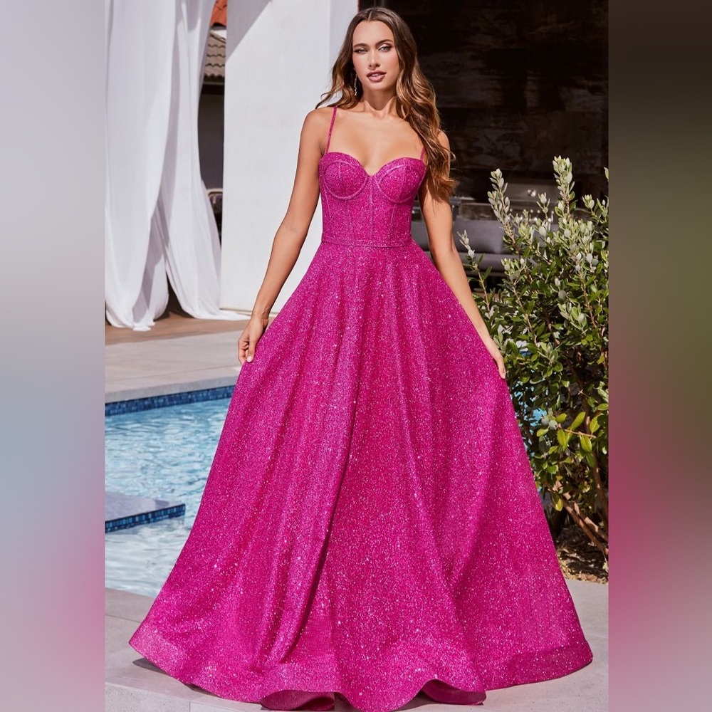 Glitter A-Line Sweetheart Open Back Long Prom Dress